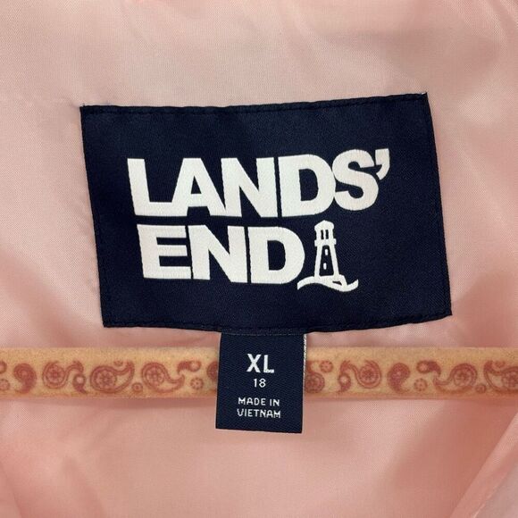 Land’s End Quilted Puffer Vest Light Pink  XL/18 - Picture 2 of 10
